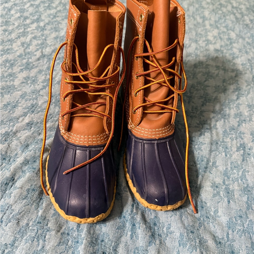 L.L. Bean Brown and Blue Lace Up Boots